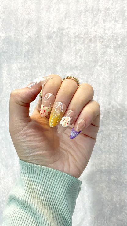 ColorfulBlossom Handmade Press On Nails D265