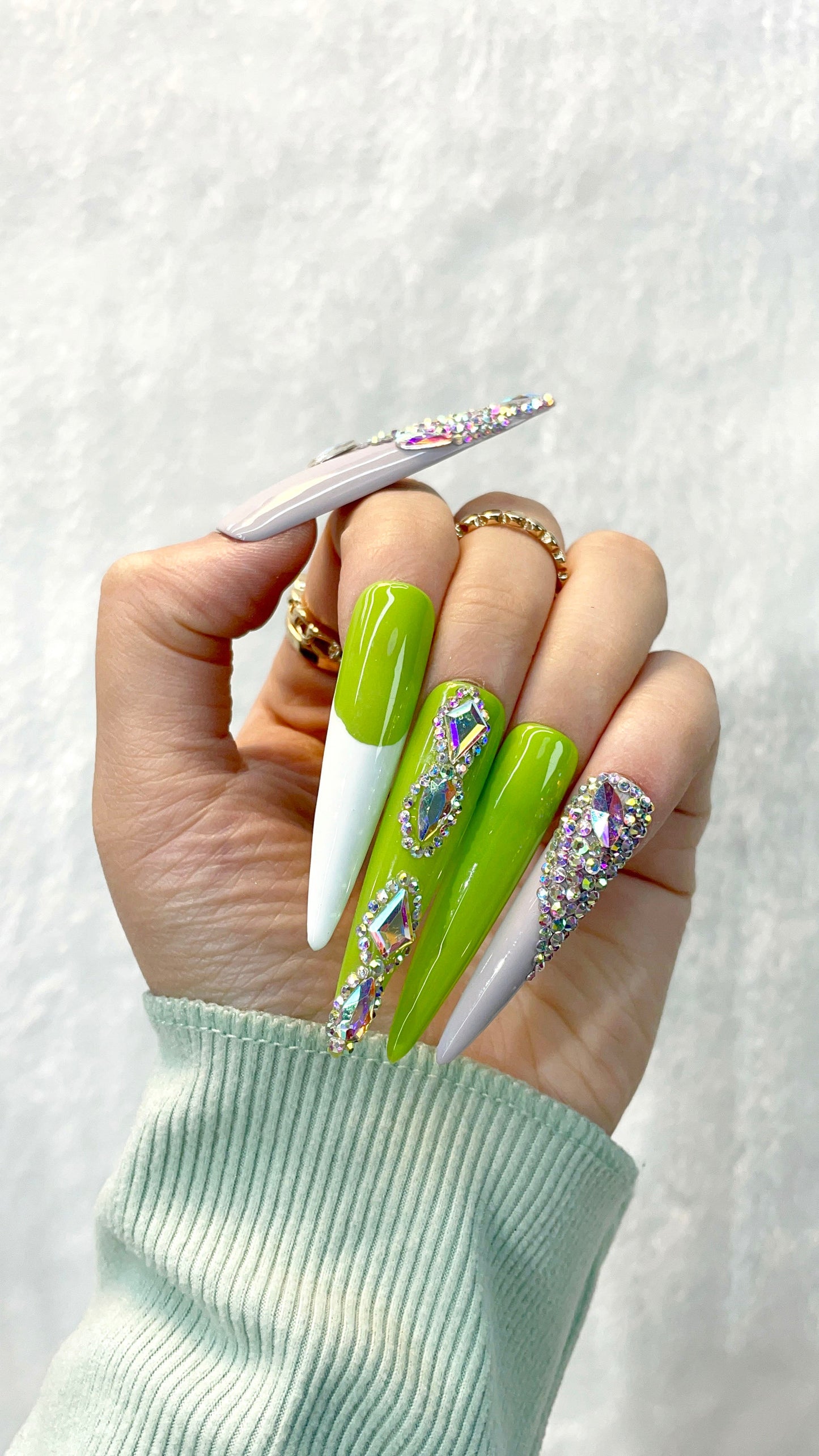 Neon Gem Handmade Press on Nails M068