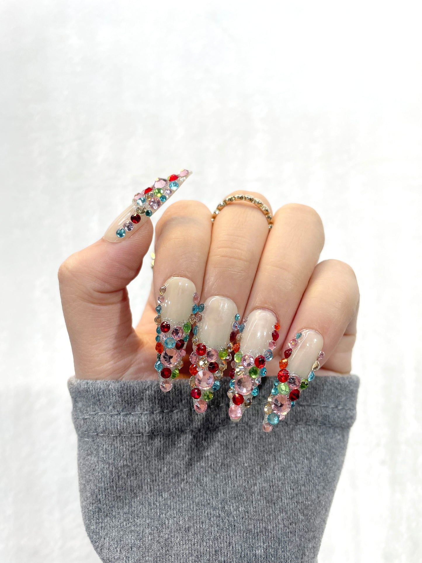 RainbowDiamondGlam Handmade Nails C005