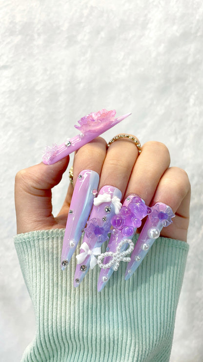 Lavender Dreamland Handmade Press on Nails L173