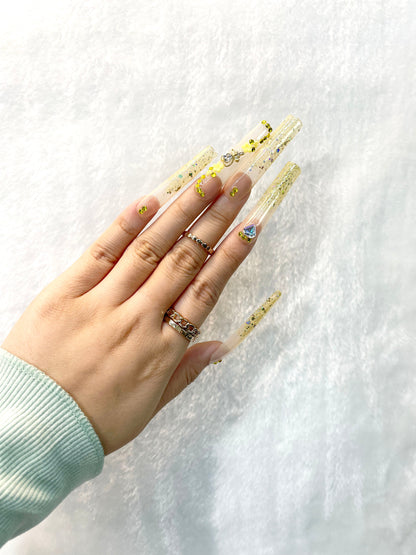 Starry Elegance Handmade Press-On Nails L156