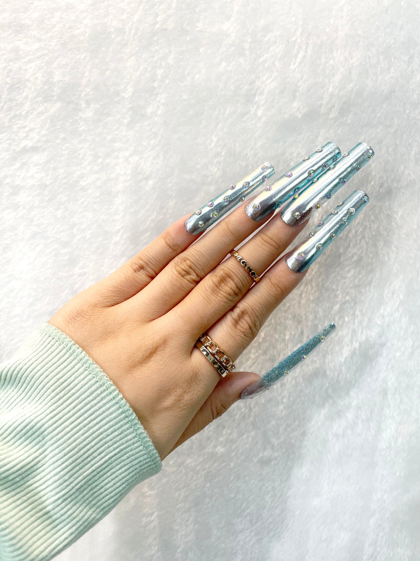 Galactic Glow Handmade Press-On Nails L114