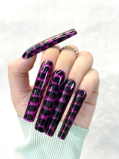 Wild Purple Leopard Handmade Press-On Nails L151