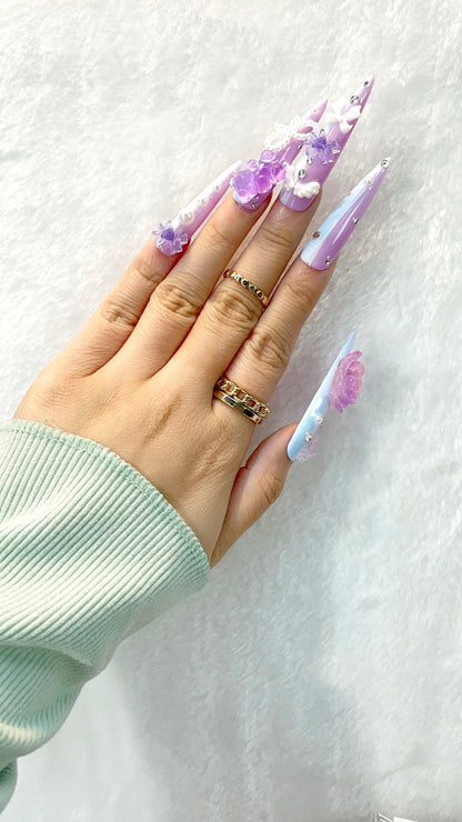 Lavender Dreamland Handmade Press on Nails L173