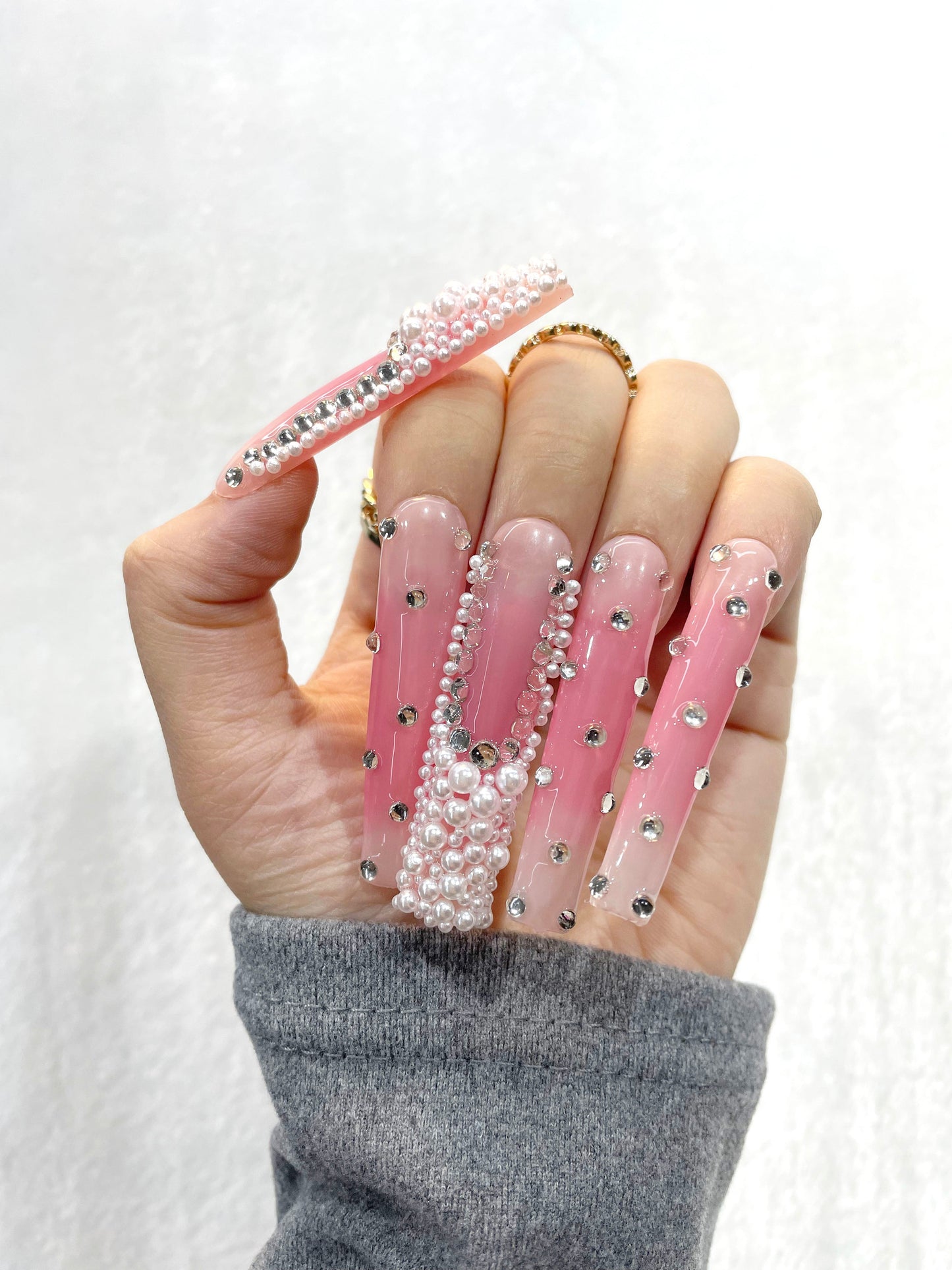 PinkPearlGlamour Handmade Nails C006