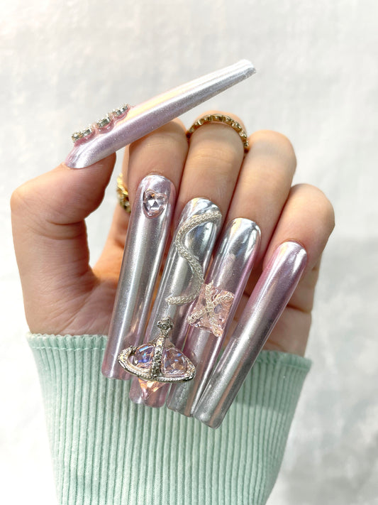 AuroraSpaceSpark Handmade Nails M021