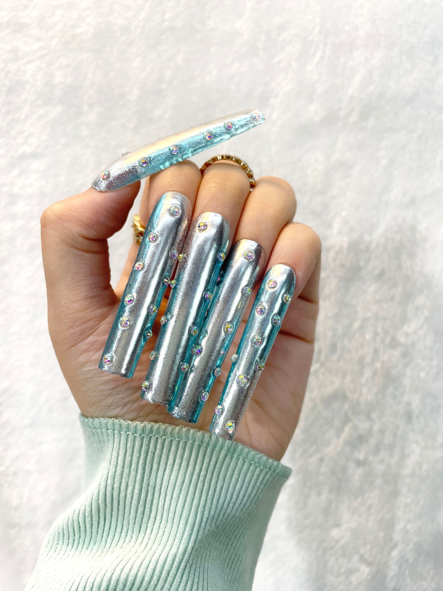 Galactic Glow Handmade Press-On Nails L114