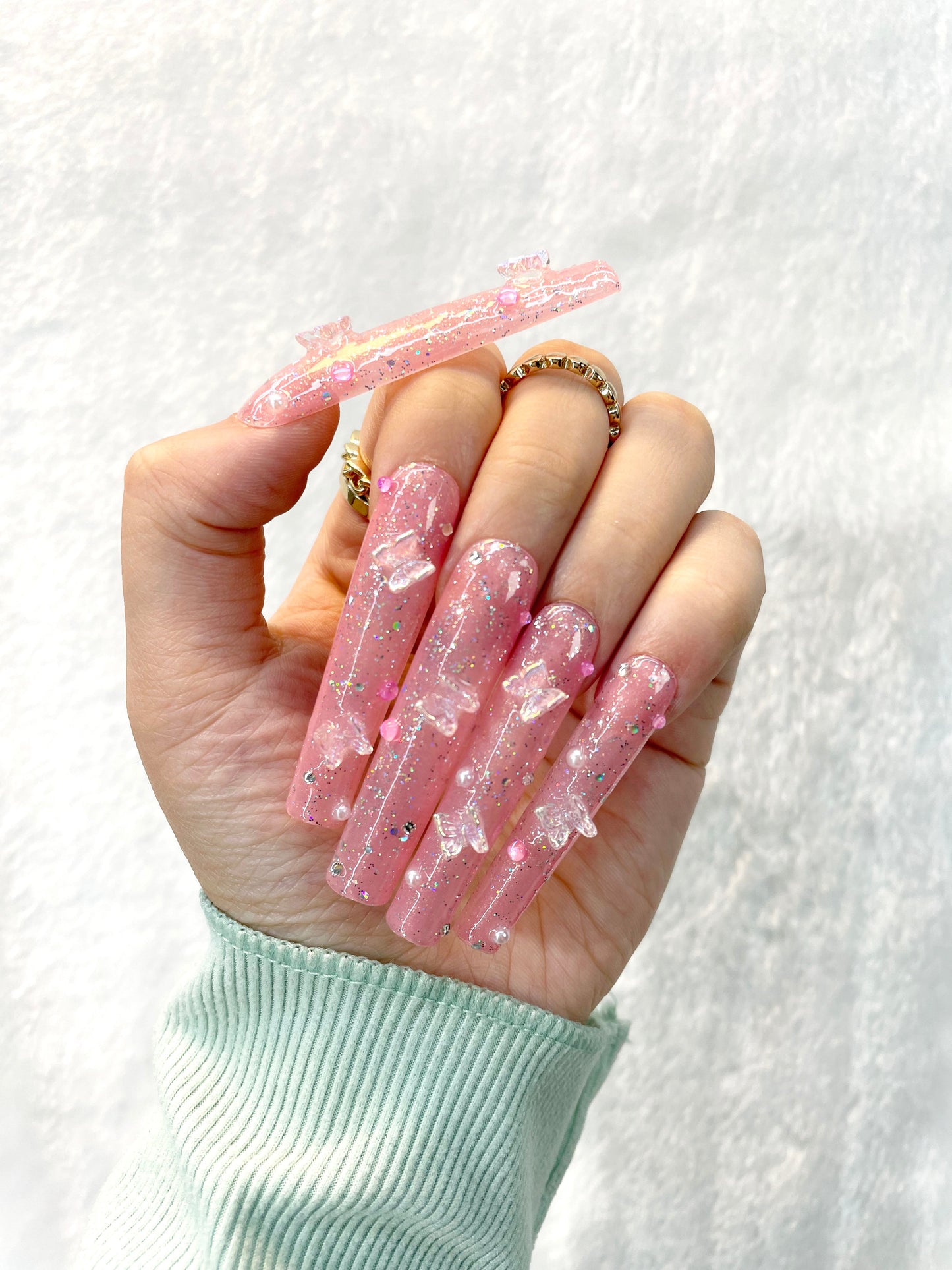 Cherry Blossom Handmade Press-On Nails L018