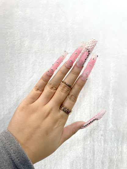 PinkPearlGlamour Handmade Nails C006