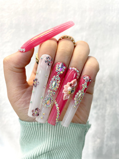 Sparkling Princess Handmade Press On Nails M054