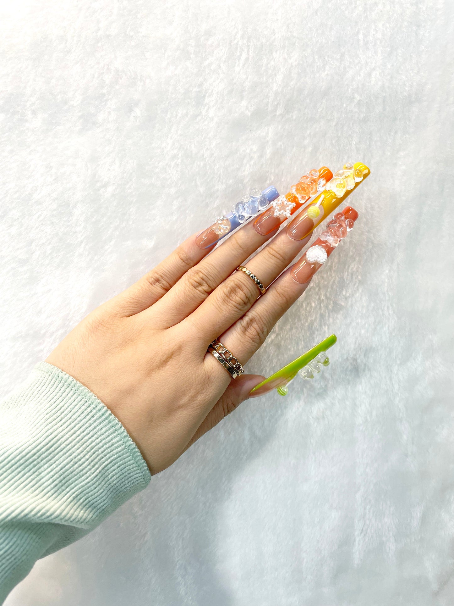 Cute Gummy Bear Handmade Press On Nails M070