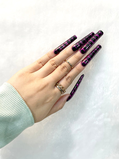 Wild Purple Leopard Handmade Press-On Nails L151